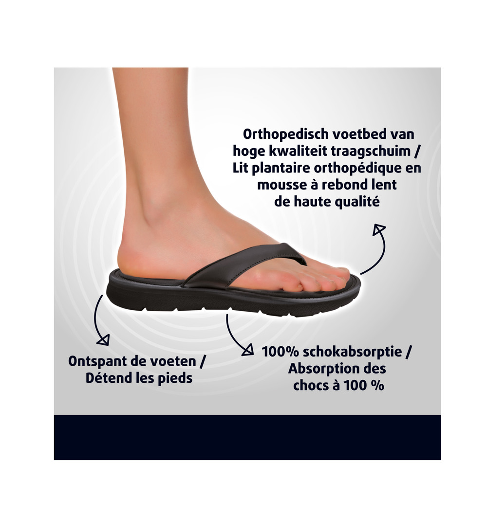 Lucovitaal Orthopedische Slippers Maat 37-38 Zwart (1 paar) - image 3