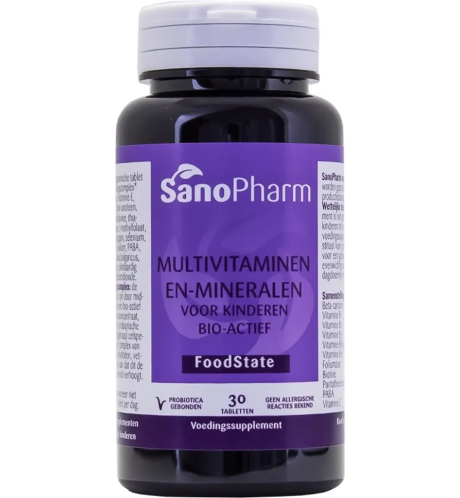 Sanopharm Kindermultivitaminen en mineralen foodstate (30 tabletten)