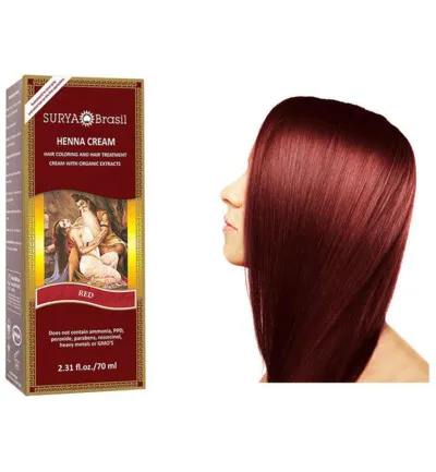 Surya Brasil Henna Haarverf Creme Rood (70 ml)