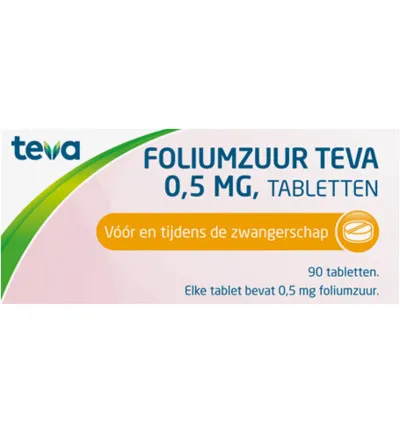 Teva Foliumzuur 0.5 mg uad (90 stuks)