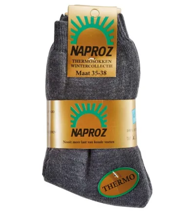 Naproz Thermo sokkengrijs maat 35-38 (3 paar)