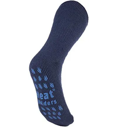 Heat Holders Mens slipper socks maat 6-11 deep blue (1 paar)