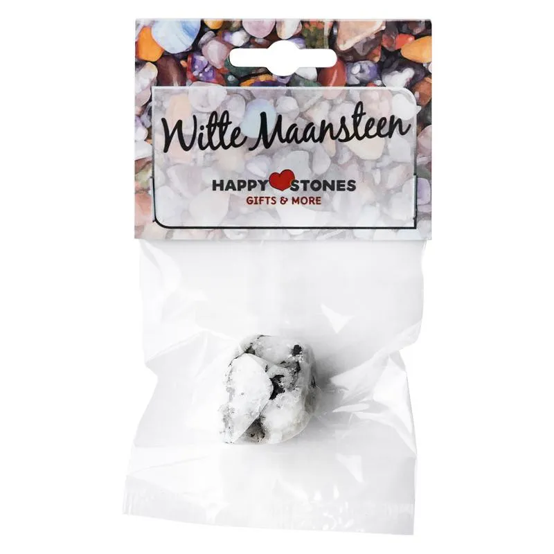 Happystones Witte maansteen (1 stuk)