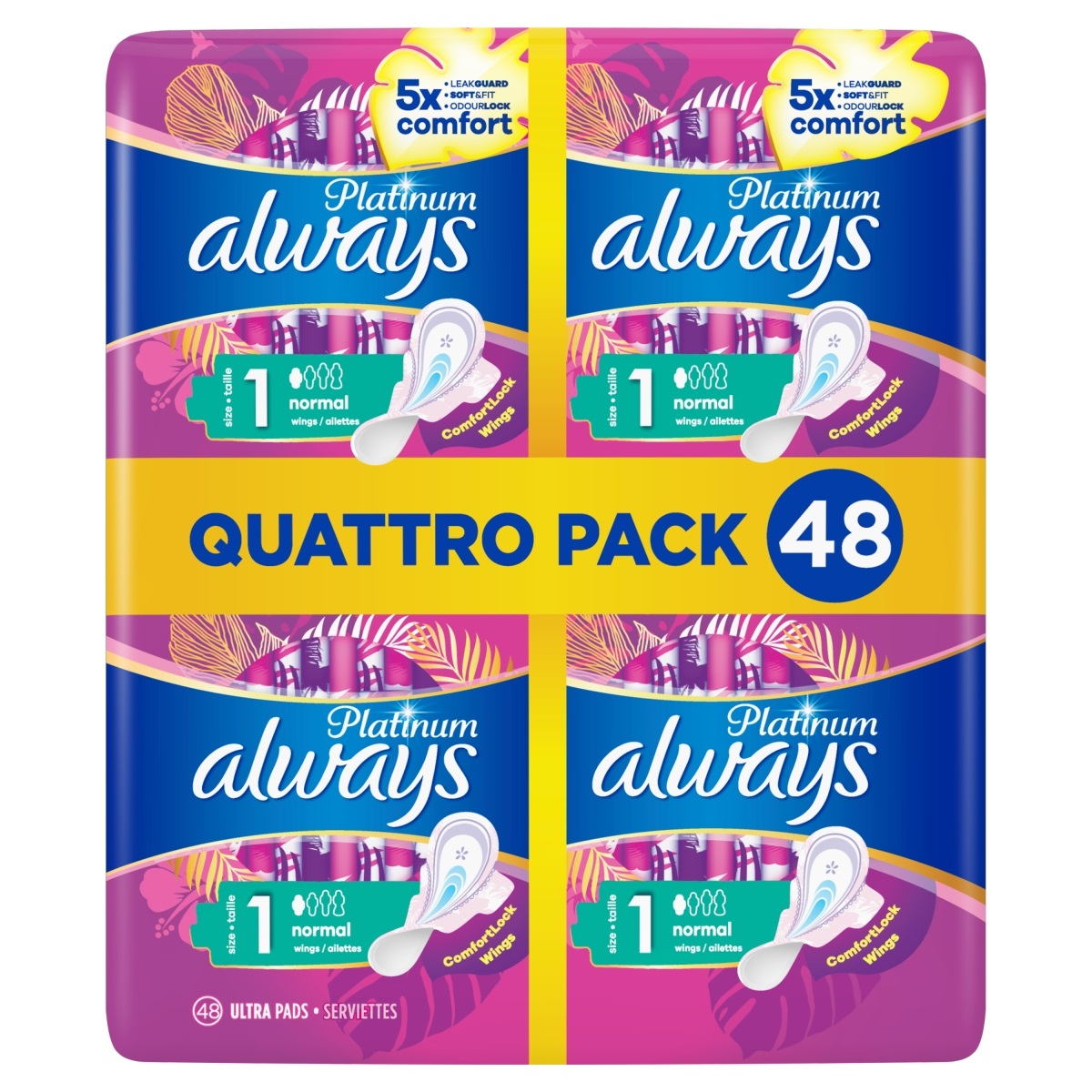 Always Plantinum Normal Quattro Pack (48 stuks)