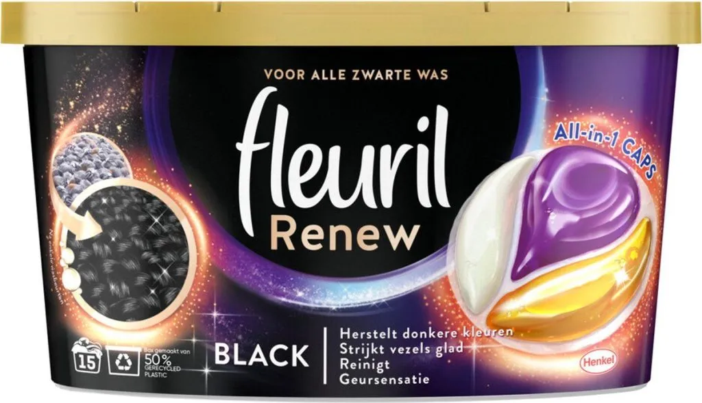 Fleuril Renew Caps Black 15 Caps (15 stuks)