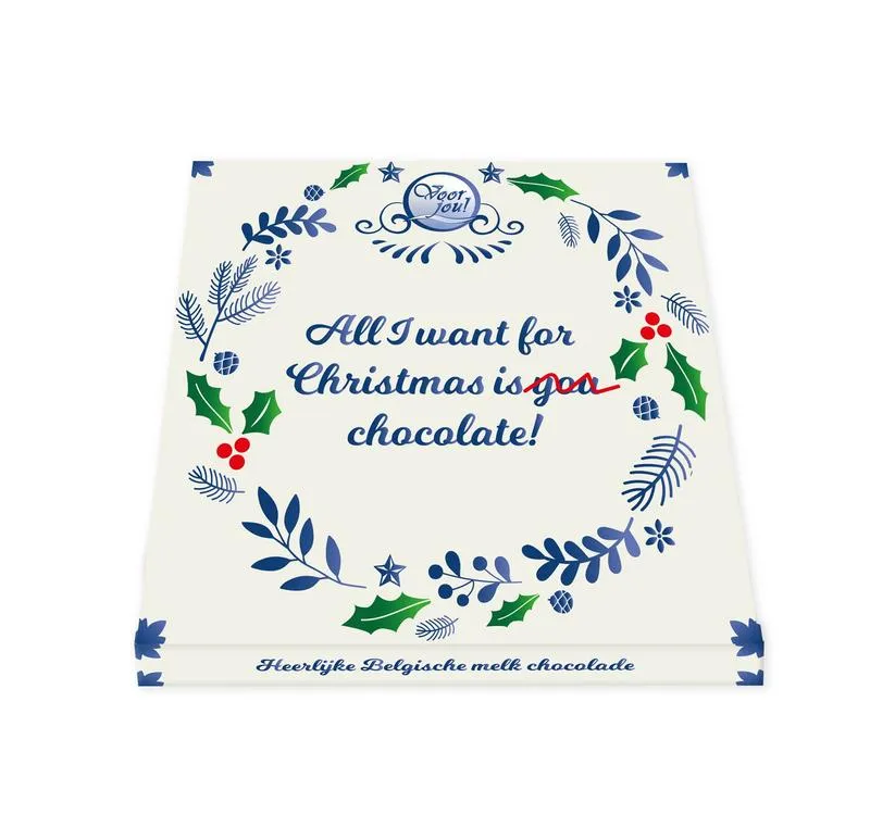 Voor Jou! Wensreep Delftsblauw Kerst All I Want (90 gr)