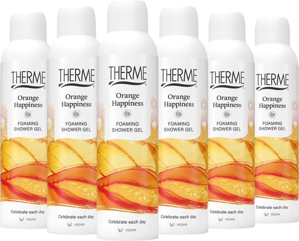 6x Therme Orange happiness Foaming shower gel (200 ml)