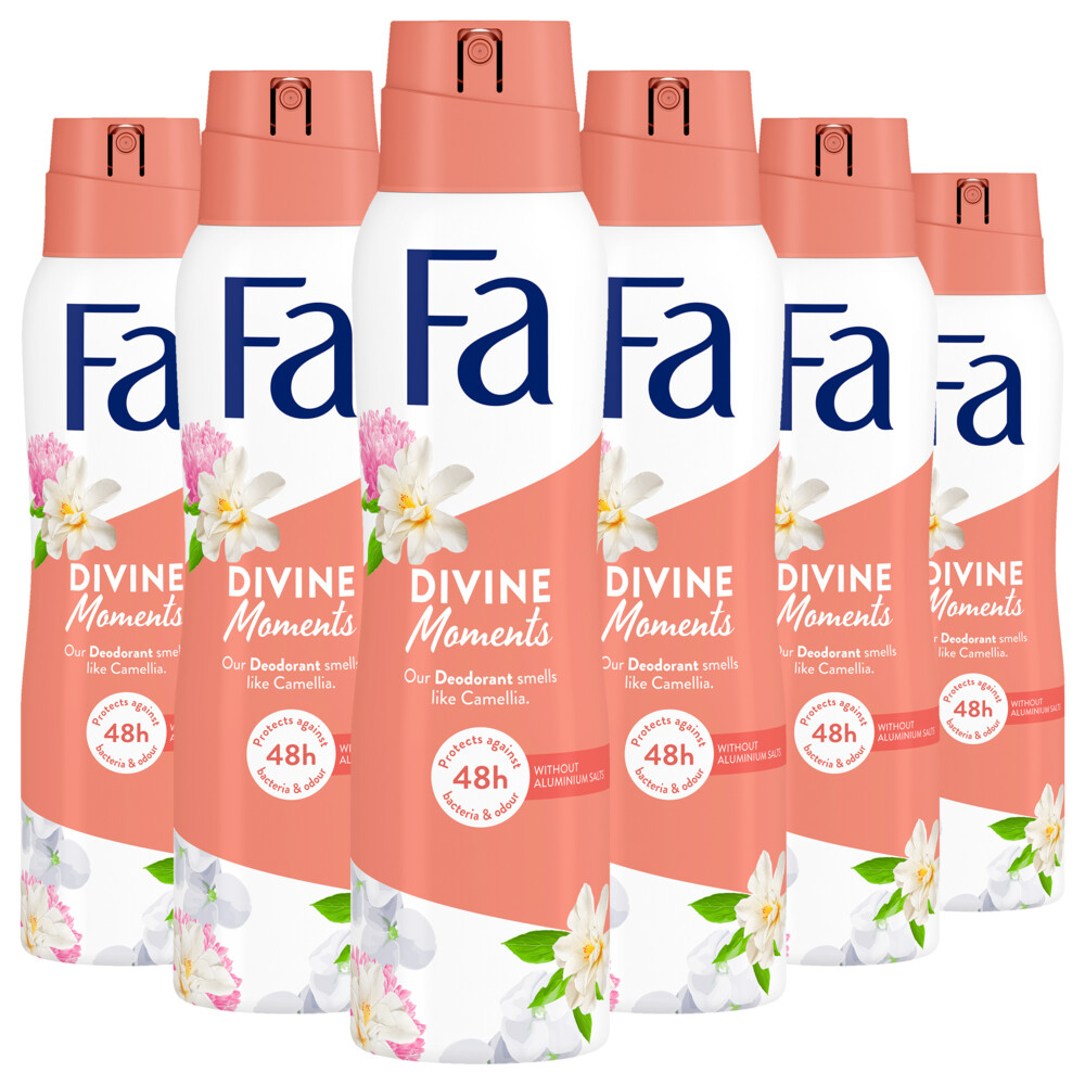 6x Fa Deodorant spray divine moments (150 ml)
