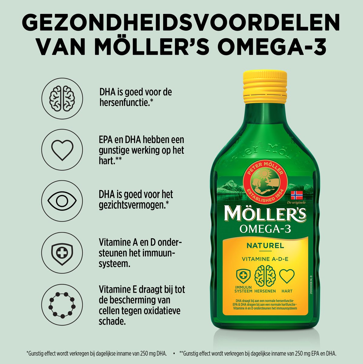 3x Mollers Omega-3 Levertraan Naturel (250 ml)