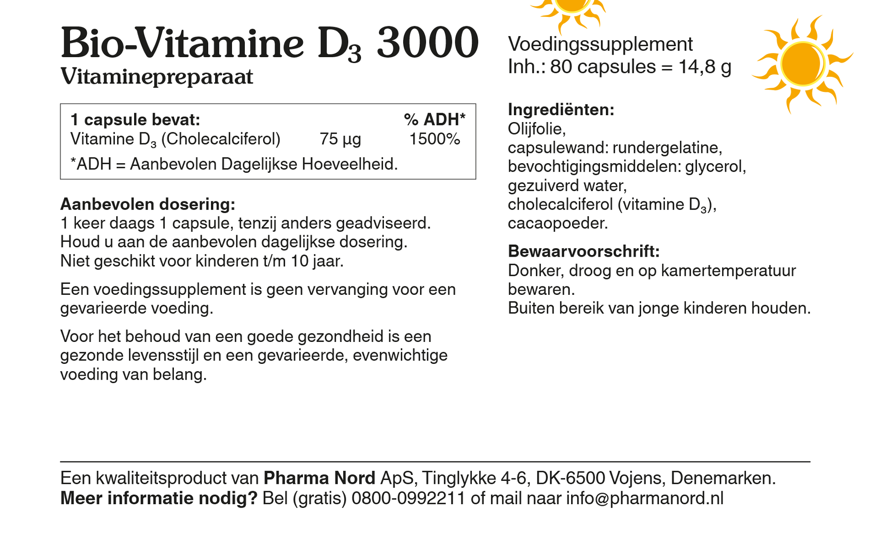 Pharma Nord Bio-Vitamine D3 3000IE D Pearls (80 capsules)