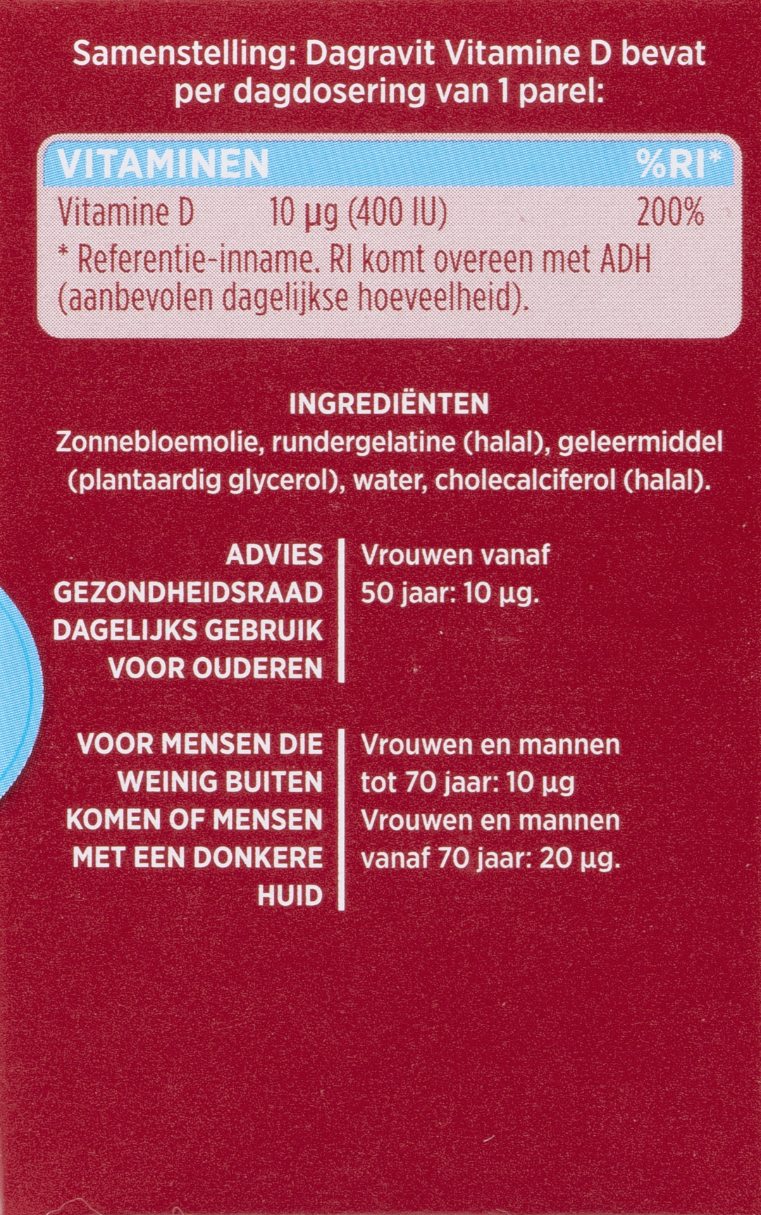 Dagravit Vitamine D pearls 400IU (100 stuks) - image 5