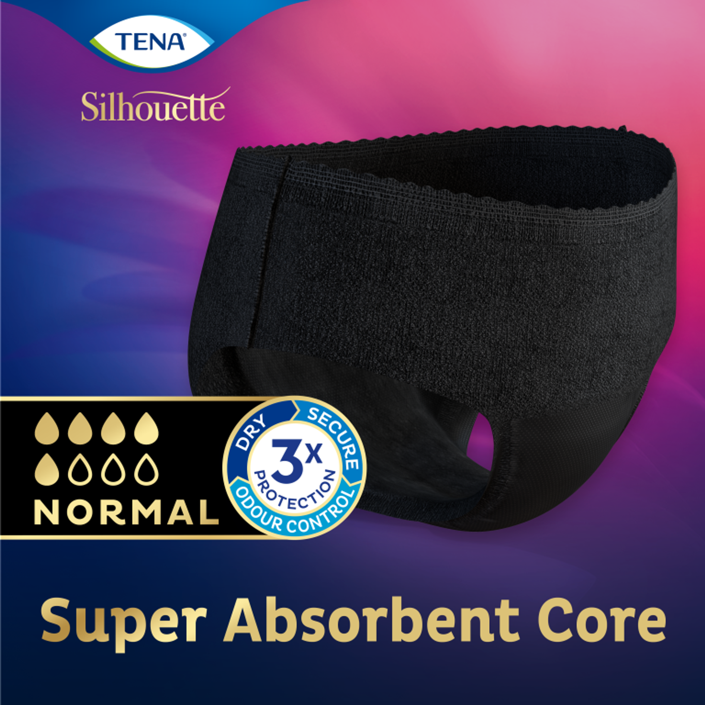 Tena Silhouette Plus Noir - Lage Taille M (12 stuks) - image 2