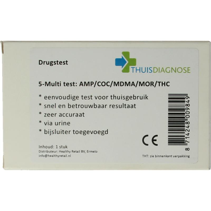 Thuis-Diagnose Drugtest Urine 5 Soorten Drugs (1 stuk)