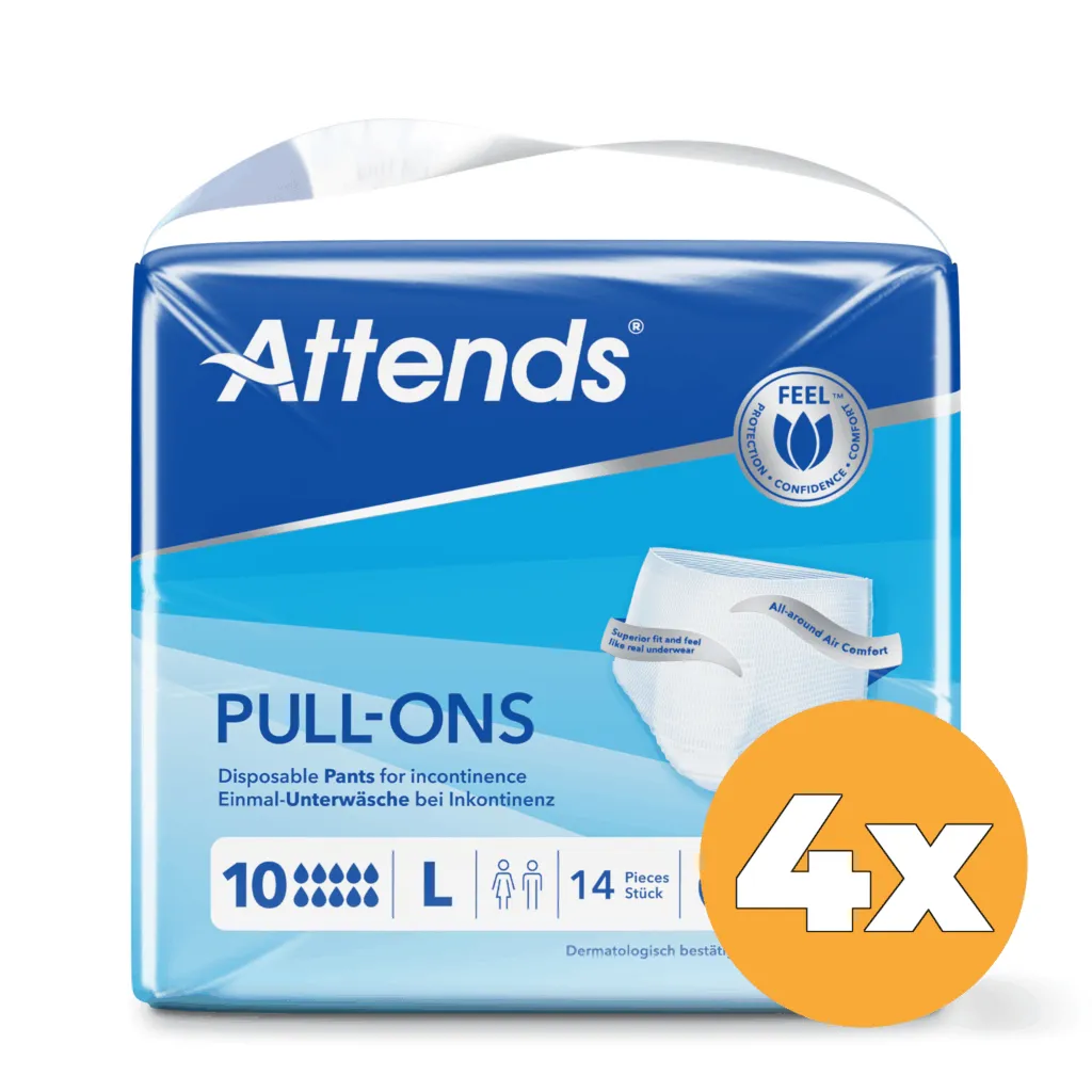 4x Attends Pull-Ons 10 Maat L (14 stuks)