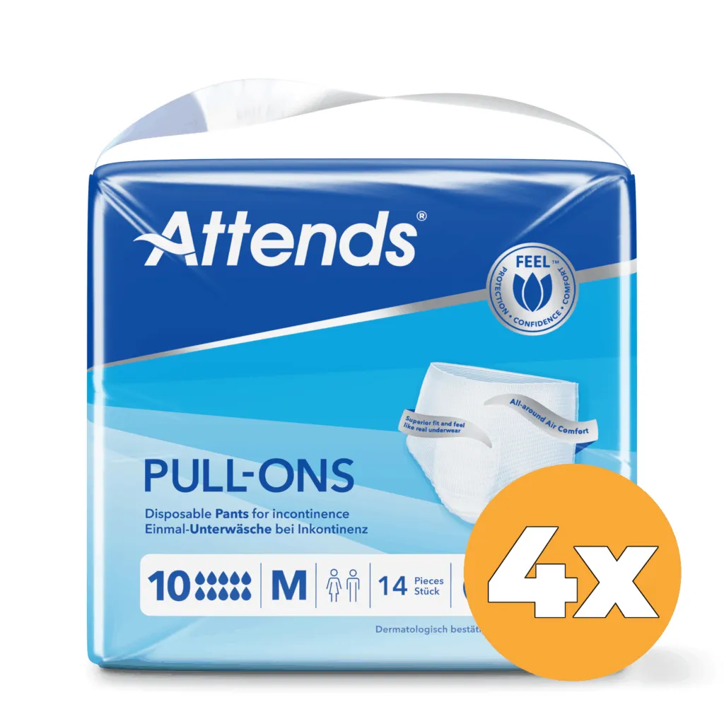 4x Attends Pull-Ons 10 Maat M (14 stuks)