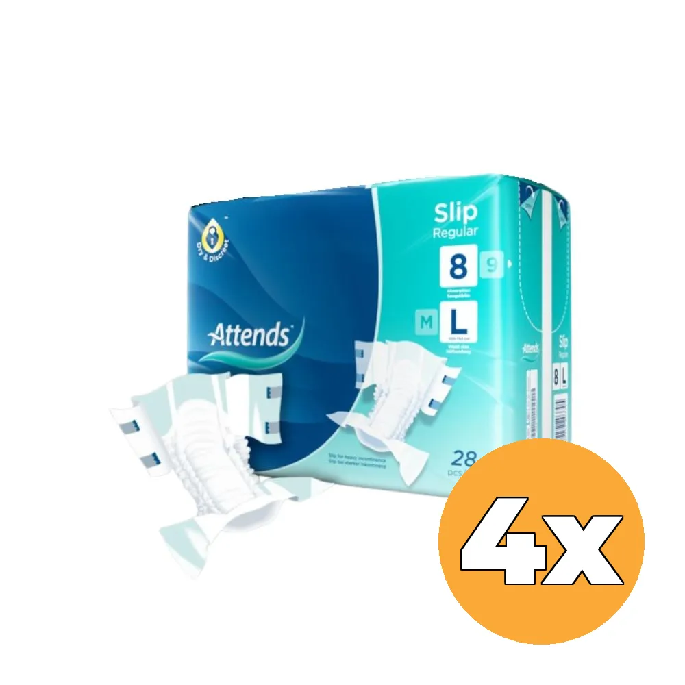 4x Attends Slip Regular 8 L (28 stuks)