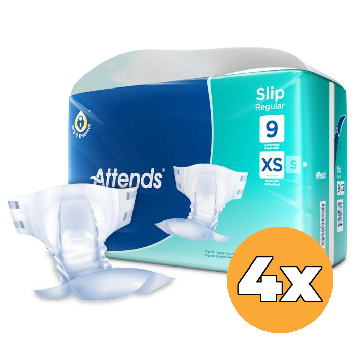4x Attends Slip Regular 9 Maat Xs (32 stuks)