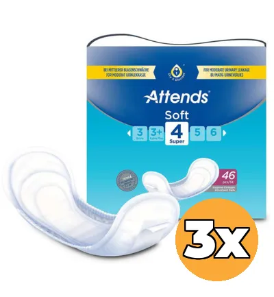 3x Attends Inlegger Soft Super 4 (46 stuks)