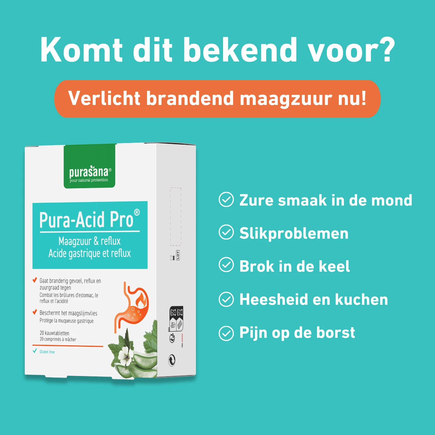 Purasana Pura-Acid Pro (20 kauwtabletten) - image 4