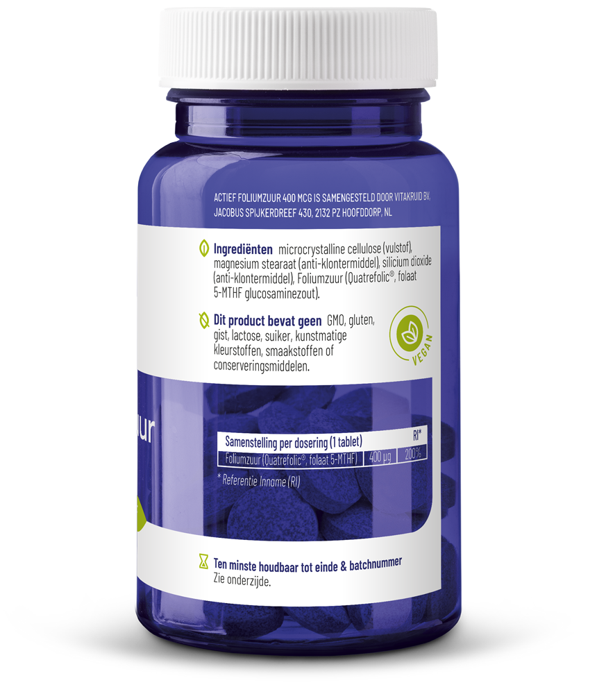 Vitakruid Actief Foliumzuur Quatrefolic® 5-Mthf 400 Mcg (90 tabletten) - image 2