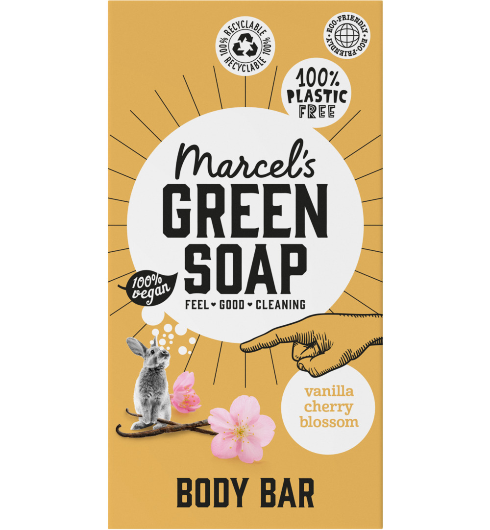Marcel's Green Soap Shower bar vanilla & cherry (150 gr)