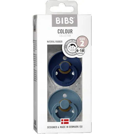 Bibs Fopspeen maat 2 - deep space/petrol 2pack (2 stuks)