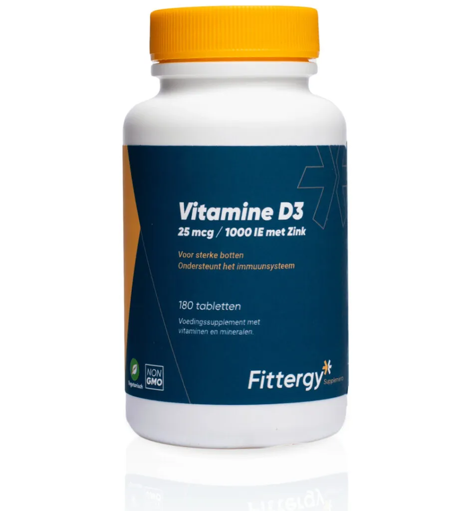 Fittergy Vitamine D3 25mcg Met Zink (180 tabletten)