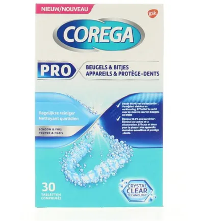 Corega Beugel & bitjes reinigingstabletten (30 stuks)