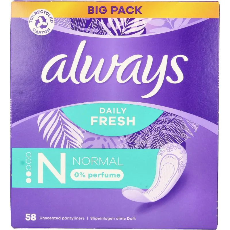 Always Inlegkruisjes daily fresh norm aal (58 stuks)