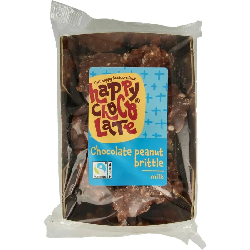 Happy Chocolate Chocolade Pindarotsen Melk Bio (150 gr)