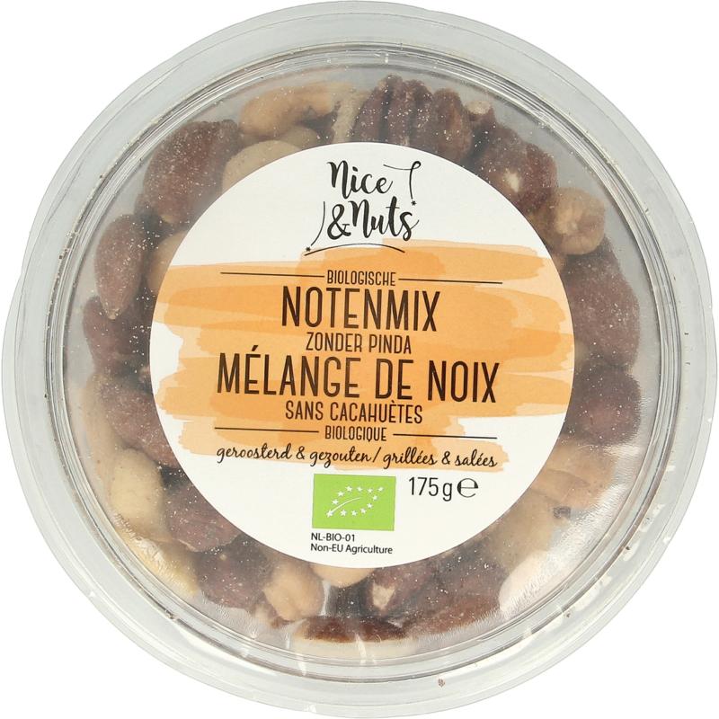 Nice & Nuts Notenmix Zonder Pinda Met Zeez Out Geroosterd Bio (175 gr)