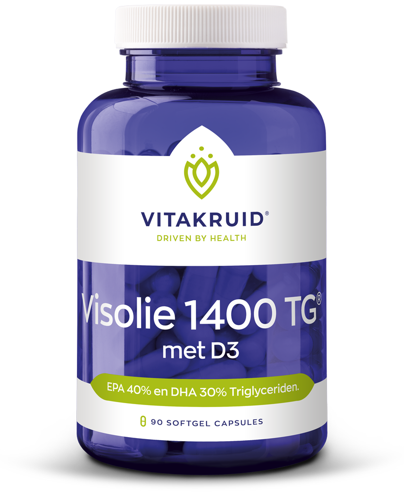 Vitakruid Visolie 1400 Tg® Triglyceriden Met D3 (90 Softgels)