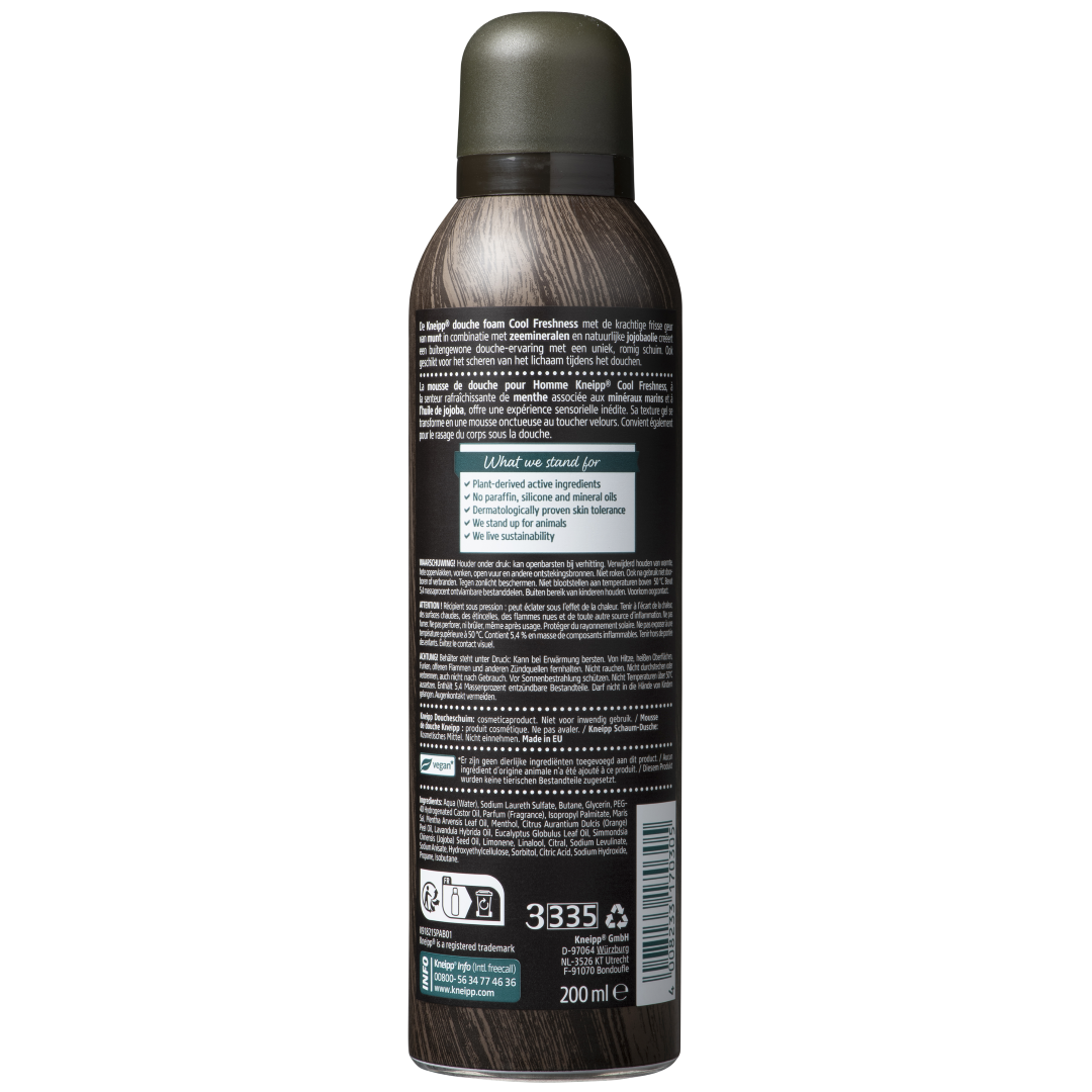 Kneipp Men douche foam cool freshness cool mint zeeminera (200 ml)