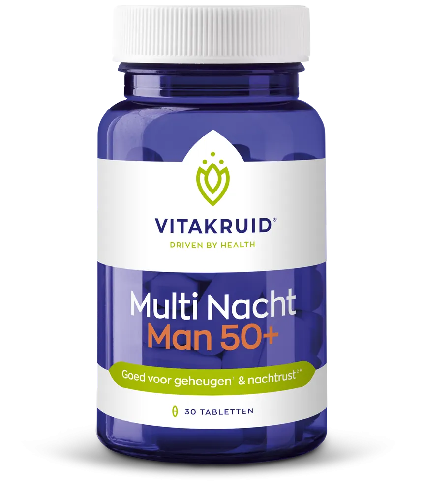 Vitakruid Multi Nacht Man 50+ 100% Vegan (30 tabletten)