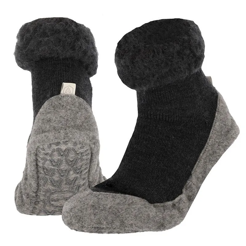 Apollo Huisslof wol anti-slip antraci et 37/38 (1 paar)