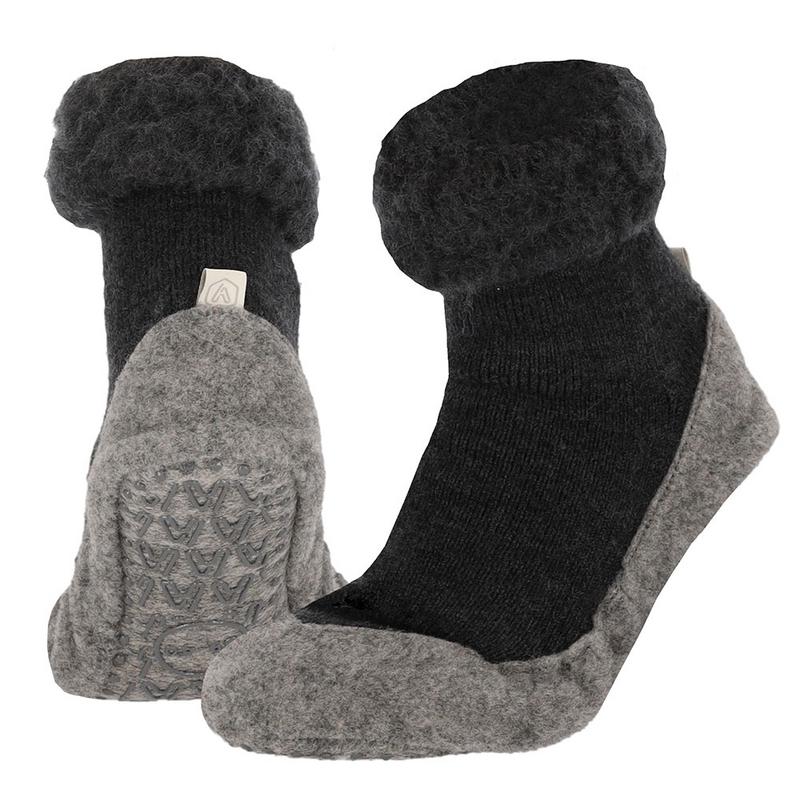Apollo Huisslof wol anti-slip antraci et 39/40 (1 paar)