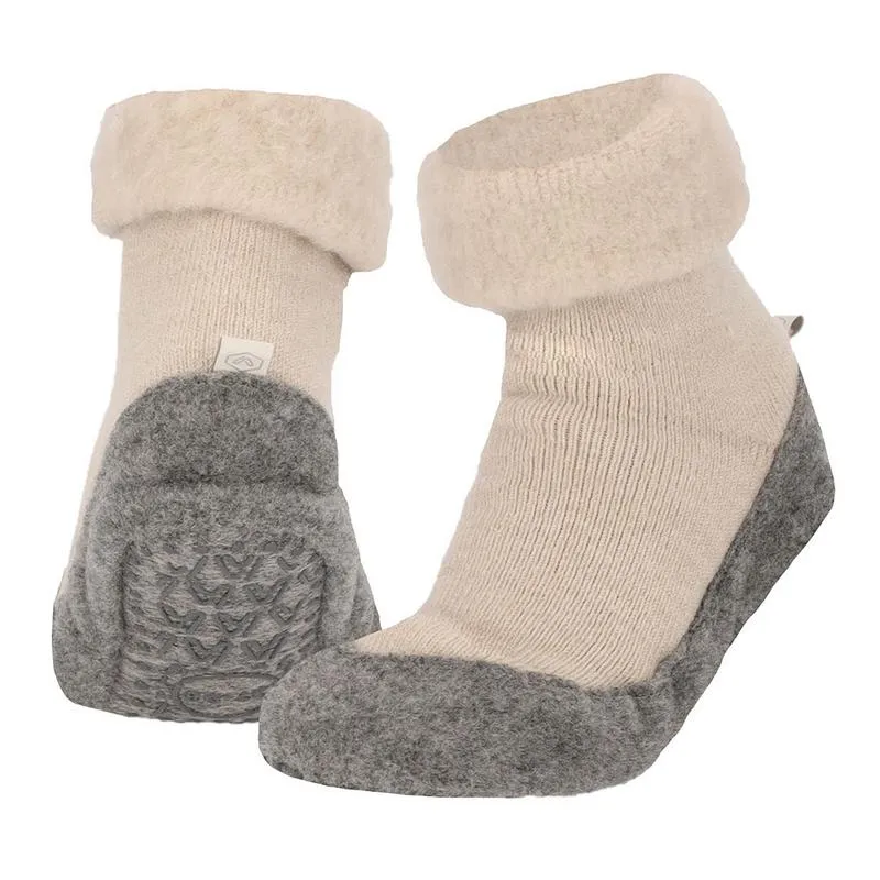 Apollo Huisslof wol anti-slip beige 4 3/44 (1 paar)