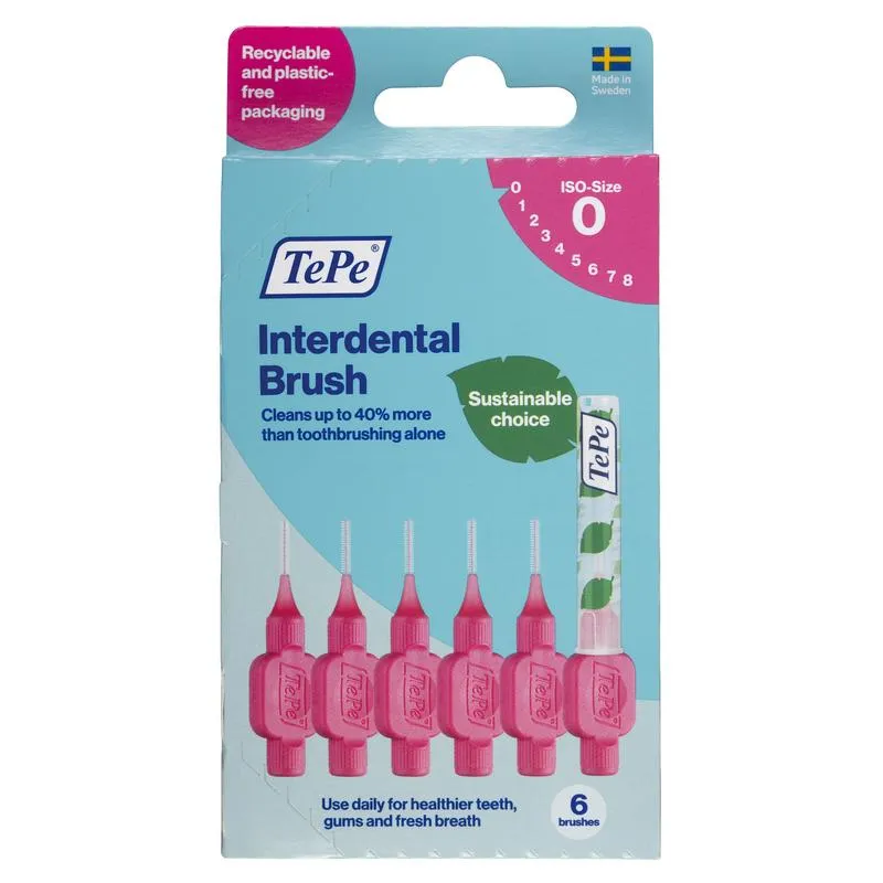 TePe Interdentale ragers original r oze 0,4mm maat 0 (6 stuks)