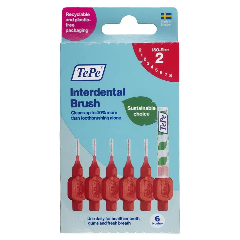 TePe Interdentale ragers original r ood 0,5mm maat 2 (6 stuks)