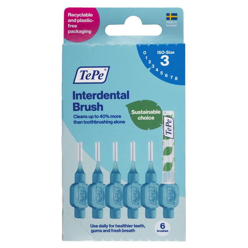 TePe Interdentale ragers original b lauw 0,6mm maat 3 (6 stuks)