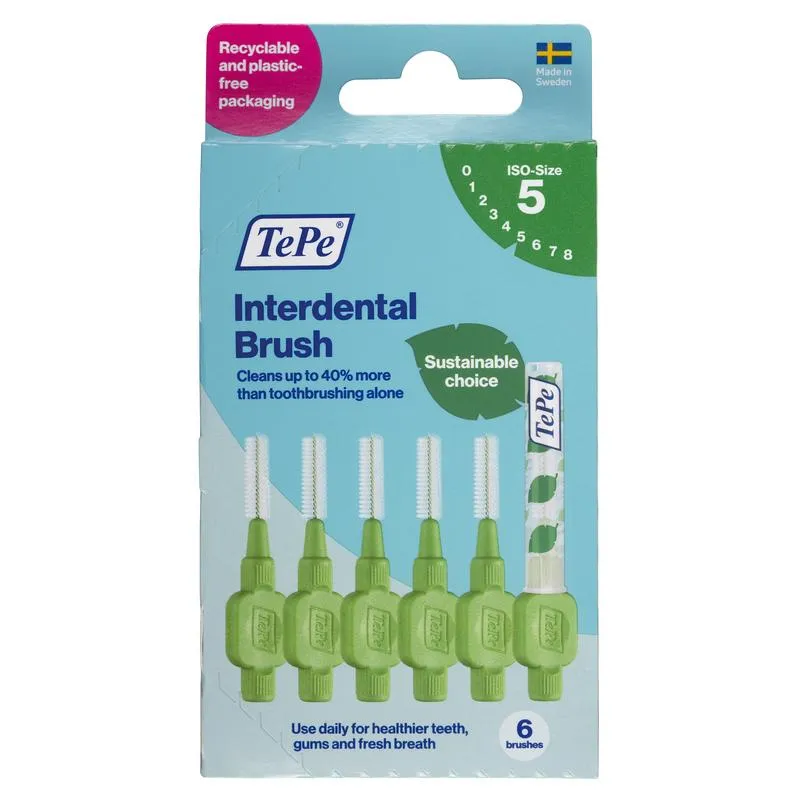 TePe Interdentale ragers original g roen 0,8mm maat 5 (6 stuks)