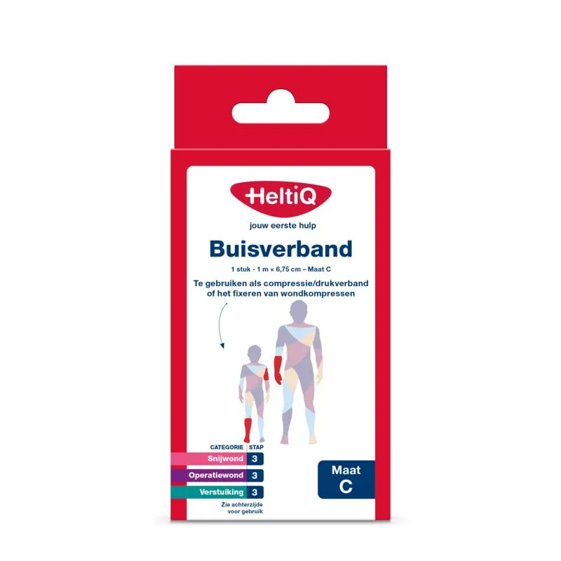 HeltiQ Buisverband 1m x 6,75 cm maat C (1 stuk)
