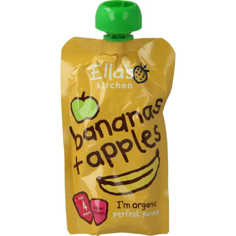 Ella's Kitchen Bananas & apples 4 maand knijp zak (120 gr)