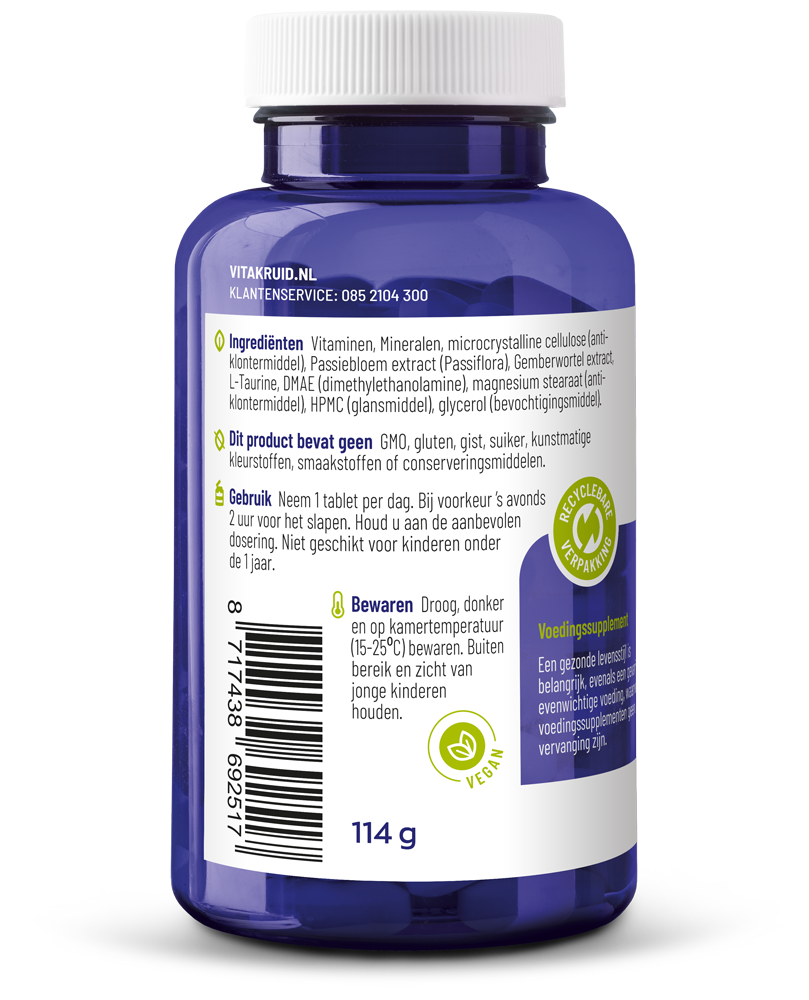 Vitakruid Multi Nacht Vrouw Sport 100% Vegan (90 tabletten)