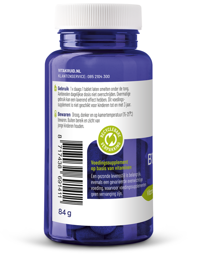 Vitakruid B12 Combi 6.000® Met Actief Folaat Vitamine (120 Smelttabletten)