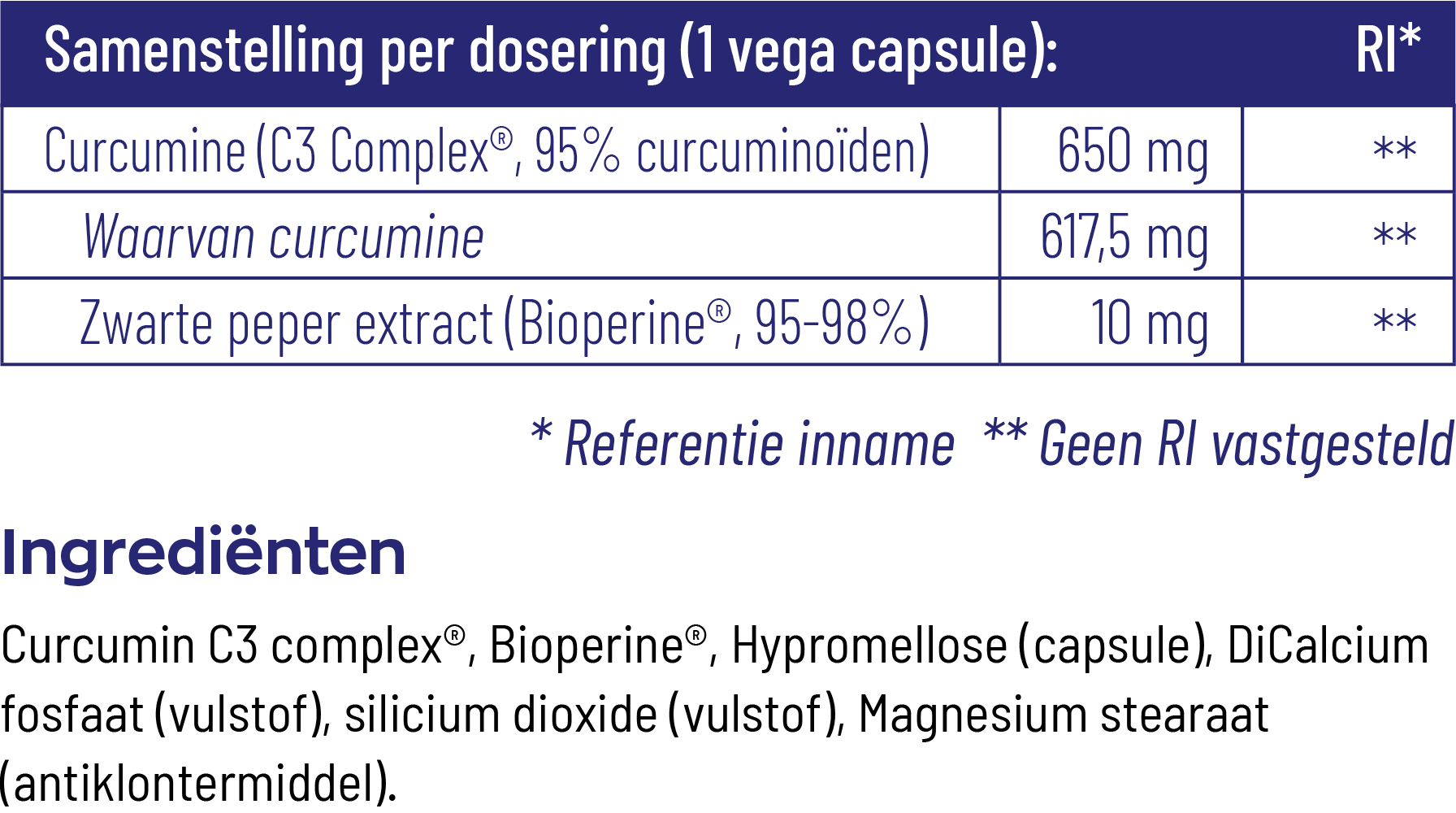 Vitakruid Curcuma C3-2X (95% Curcuminoïden) Met Bioperine® 120 (120 vega capsules) - image 3