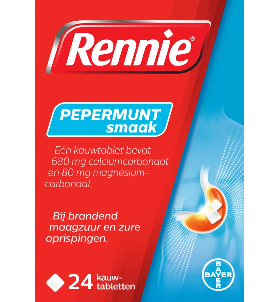 Rennie Pepermunt (24 kauwtabletten)