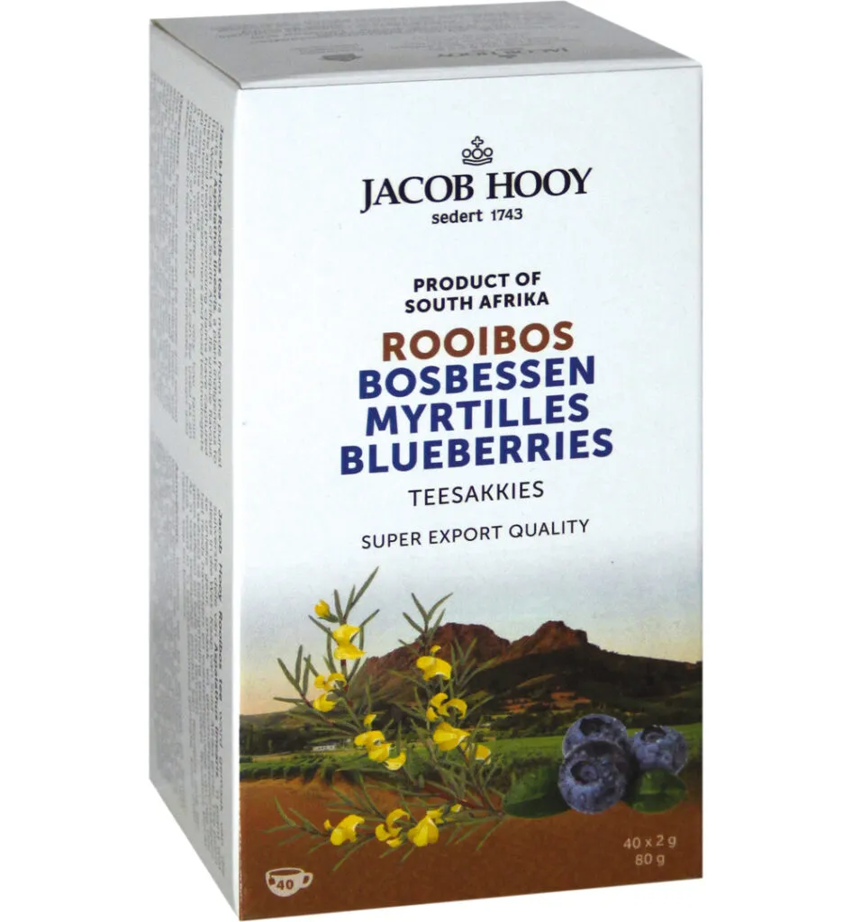Jacob Hooy Rooibosthee Bosbessen (40 stuks)