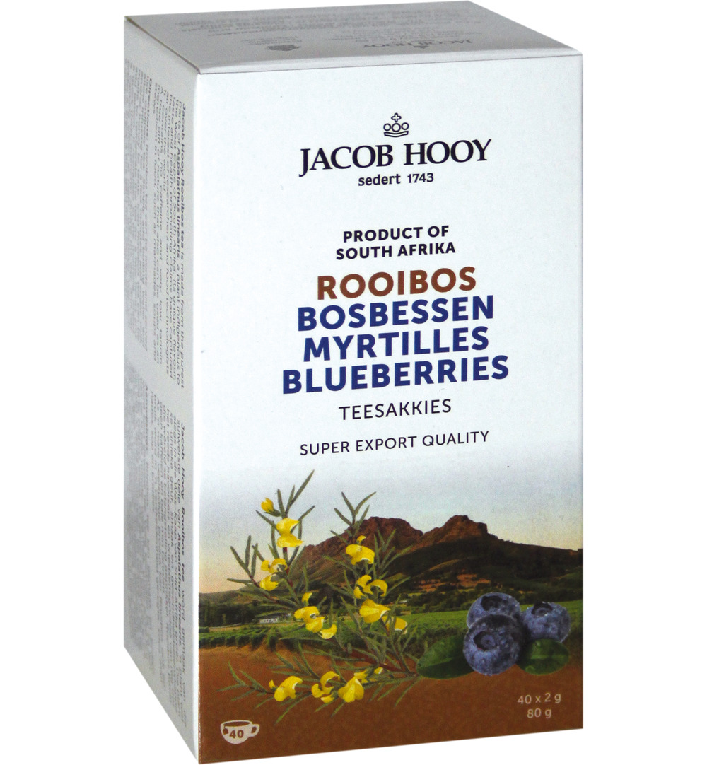 Jacob Hooy Rooibosthee Bosbessen (40 stuks)