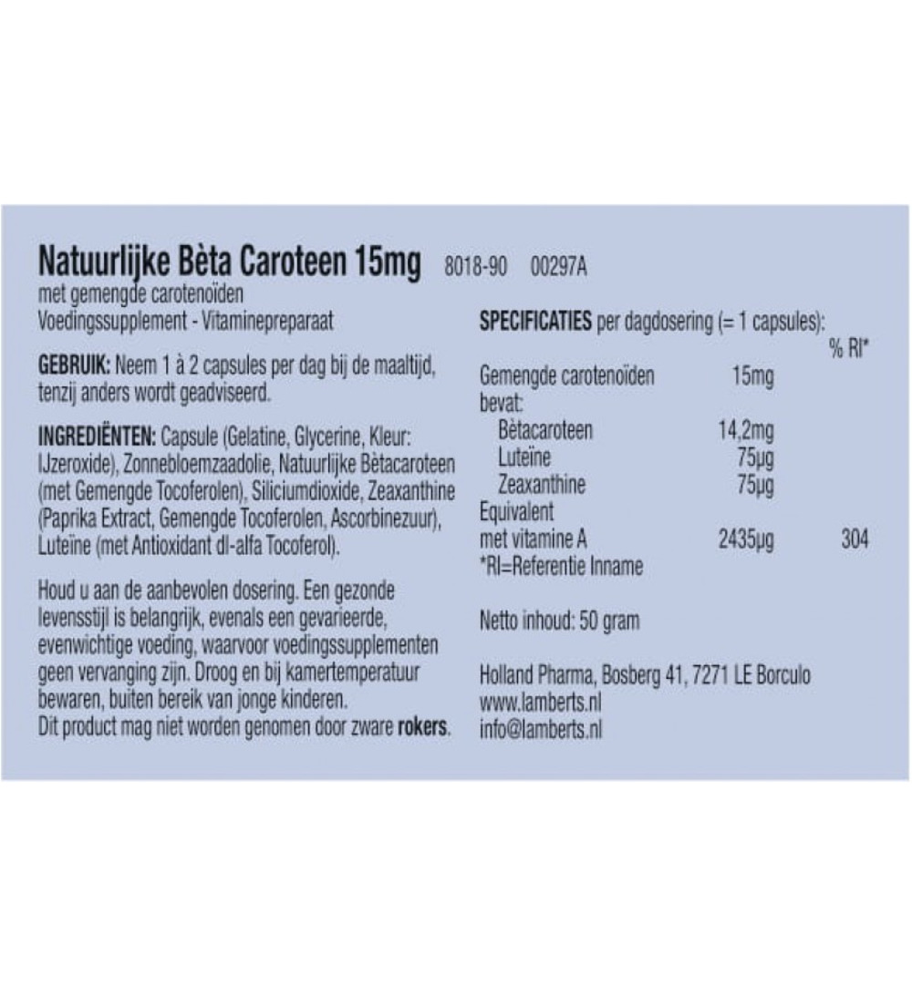 Lamberts Vitamine A 15mg natuurlijke (90 capsules)